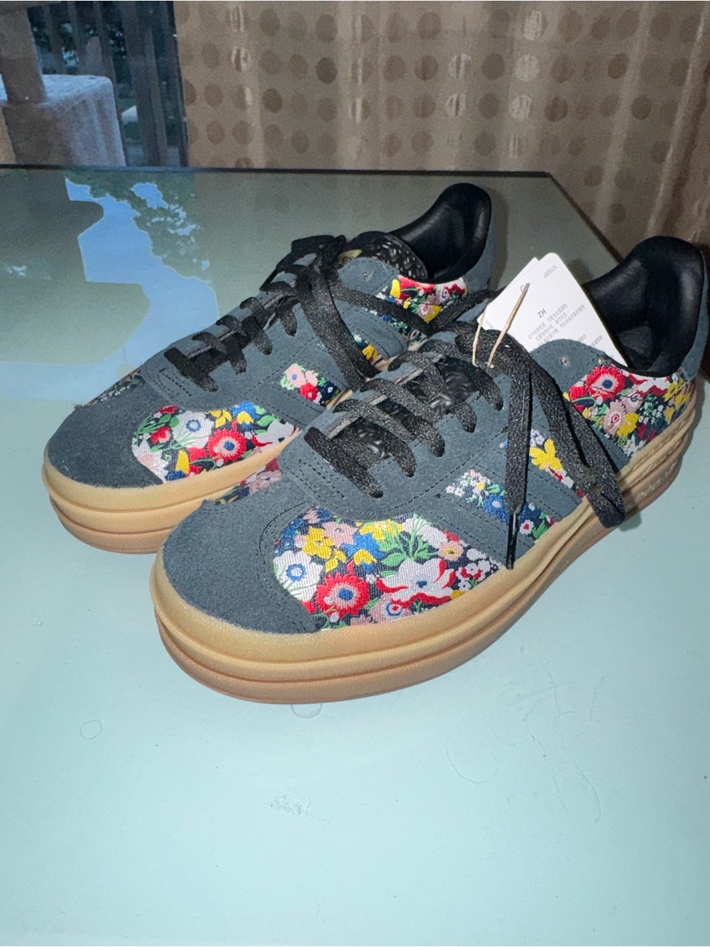 Adidas Gazelle Bold Liberty London Floral Embroidered Sneakers - size 9